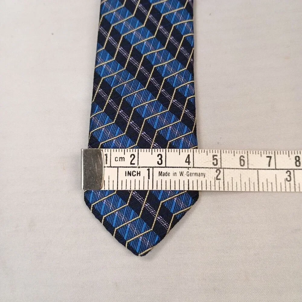 Robert Talbott Blue Black ZigZag Silk Necktie Best of Class Handmade USA 59